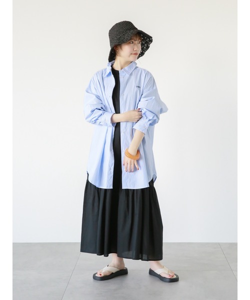 ehka sopo（エヘカソポ）の「ストライプワンポイント刺繍シャツ（シャツ/ブラウス・レディース・ピンク/ブルー/イエロー・F）」の20枚目の写真