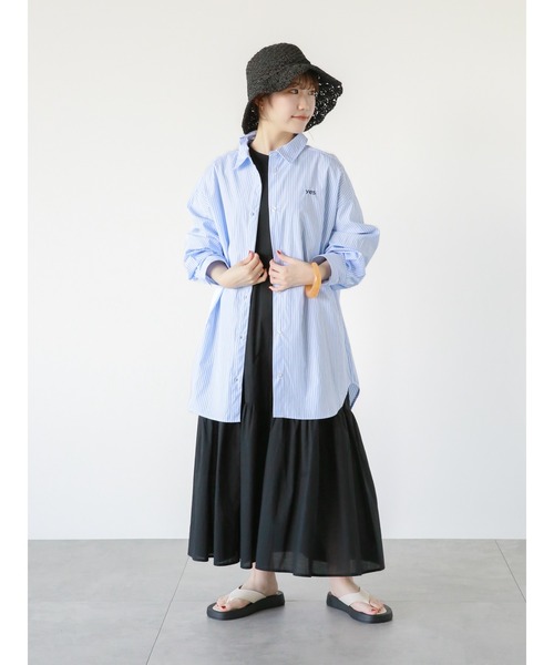 ehka sopo（エヘカソポ）の「ストライプワンポイント刺繍シャツ（シャツ/ブラウス・レディース・ピンク/ブルー/イエロー・F）」の22枚目の写真