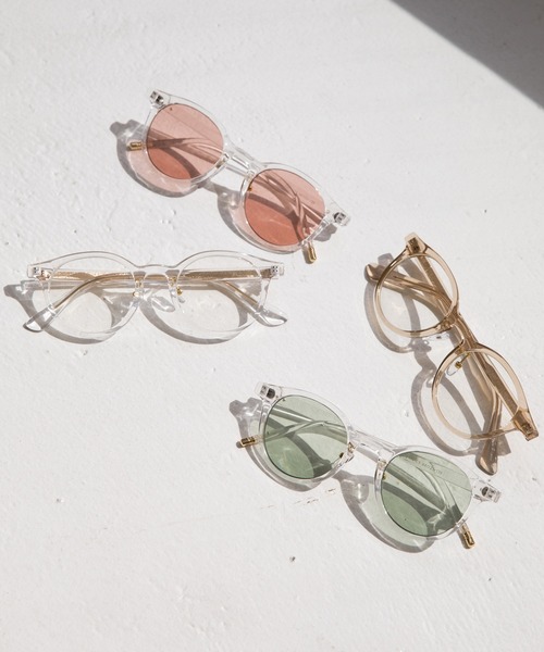 【8/23,24日限定値下げ❕】BLANC. クリアベージュ サングラス サングラス クラシックウェリントン クリアベージュフレーム ライト