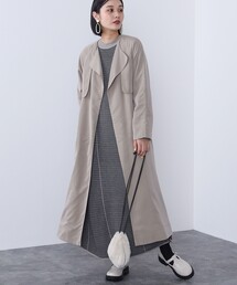 BEAMS HEART / ノーカラー ソフトトレンチコート
