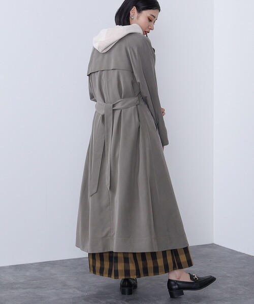 BEAMS HEART(ビームスハート)の「BEAMS HEART / ノーカラー ソフトトレンチコート(トレンチコート・レディース・オリーブ/ブルー/ベージュ・SMALL/MEDIUM)」の22枚目の写真
