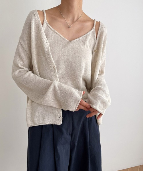 CANAL JEAN El mar(エルマール)リネンレーヨンニットアンサンブル CANAL JEAN(キャナルジーン)の「El mar(エルマール) リネン