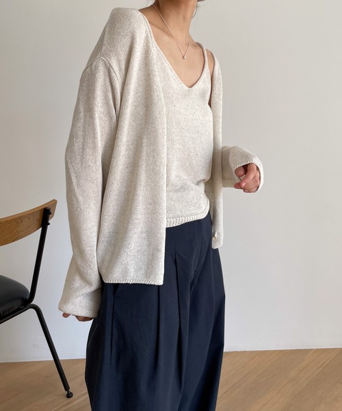 CANAL JEAN El mar(エルマール)リネンレーヨンニットアンサンブル CANAL JEAN（キャナルジーン）の「El mar(エルマール) リネン