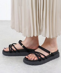 AAA+ /  スポーツサンダル　コードストラップサンダル/ナローストラップサンダル  コード（ナロー）華奢ストラップサンダル2WAYスポーツサンダル ギャザーストラップスポーツサンダル(3700)(3701)(3702)