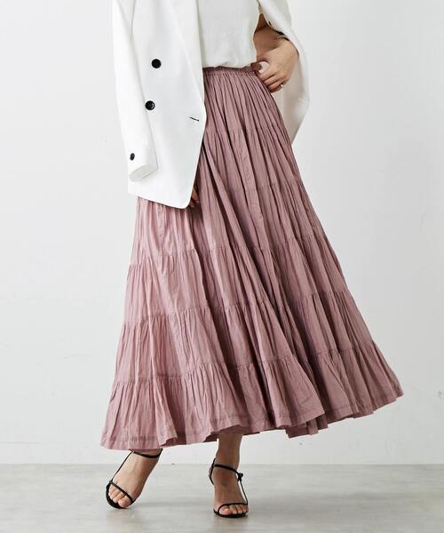 MARIHA 草原の虹プリーツスカート ピンク 36 MARIHA(マリハ) リゾートドレス 草原の虹のスカート Peach