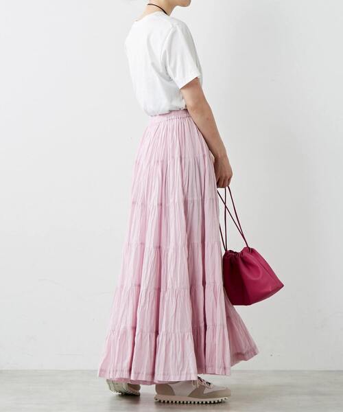 【美品】anuans 24AW シャイニーシアーサテンフレアスカート ピンク 美品】anuans 24AW シャイニーシアーサテンフレアスカート ピンク 美品