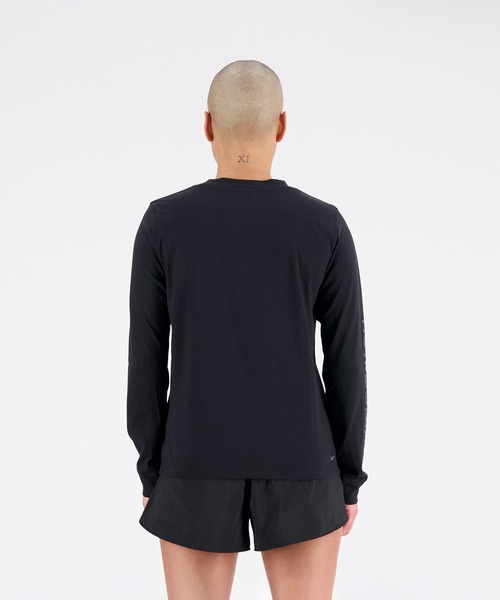 NEW BALANCE（ニューバランス）の「Relentless ヘザーテックロングスリーブTシャツ（Tシャツ/カットソー・レディース・ピンク/ブラック・LARGE/MEDIUM/SMALL/X-LARGE）」の4枚目の写真