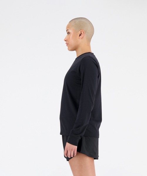 NEW BALANCE（ニューバランス）の「Relentless ヘザーテックロングスリーブTシャツ（Tシャツ/カットソー・レディース・ピンク/ブラック・LARGE/MEDIUM/SMALL/X-LARGE）」の3枚目の写真
