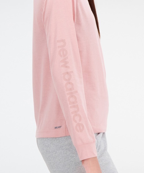 NEW BALANCE（ニューバランス）の「Relentless ヘザーテックロングスリーブTシャツ（Tシャツ/カットソー・レディース・ピンク/ブラック・LARGE/MEDIUM/SMALL/X-LARGE）」の10枚目の写真
