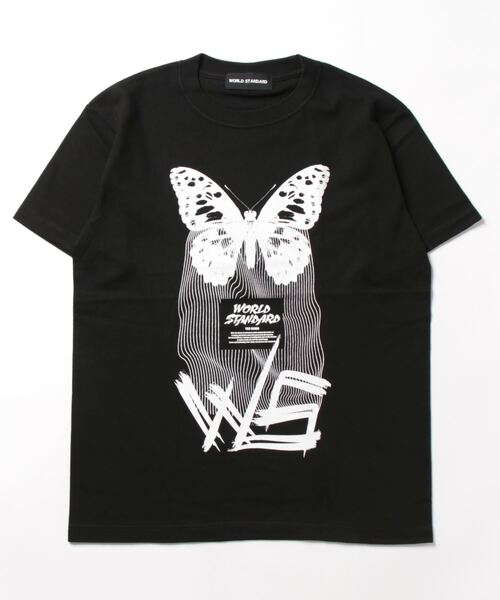 WORLD STANDARD(ワールドスタンダード)の「WORLD STANDARD/ワールドスタンダード バタフライプリント 半袖Tシャツ WSHT-006(Tシャツ/カットソー・メンズ・ホワイト/ブラック・M/L/XL)」の4枚目の写真