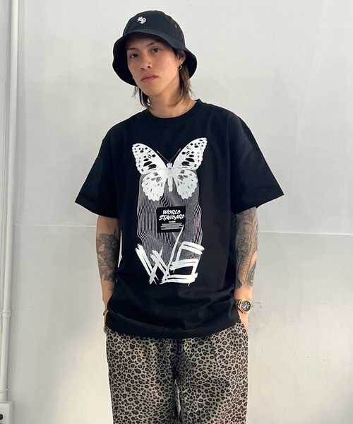 WORLD STANDARD(ワールドスタンダード)の「WORLD STANDARD/ワールドスタンダード バタフライプリント 半袖Tシャツ WSHT-006(Tシャツ/カットソー・メンズ・ホワイト/ブラック・M/L/XL)」の10枚目の写真