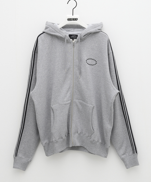 PULP/417EDIFICE（パルプフォーワンセブンエディフィス）の「【AFB / エーエフビー】SIDE LINE OVERSIZED ZIP HOODIE（パーカー・メンズ・ブラック/グレー・MEDIUM）」の2枚目の写真