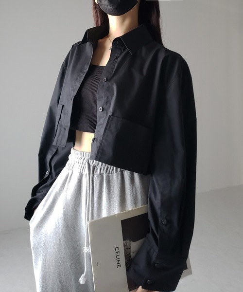 me+em select（ミームセレクト）の「※※【 ４color 】タックワイドスリーブショート丈シャツ（シャツ/ブラウス・レディース・チャコール/ブラック/オフホワイト/グレー・FREE）」の20枚目の写真