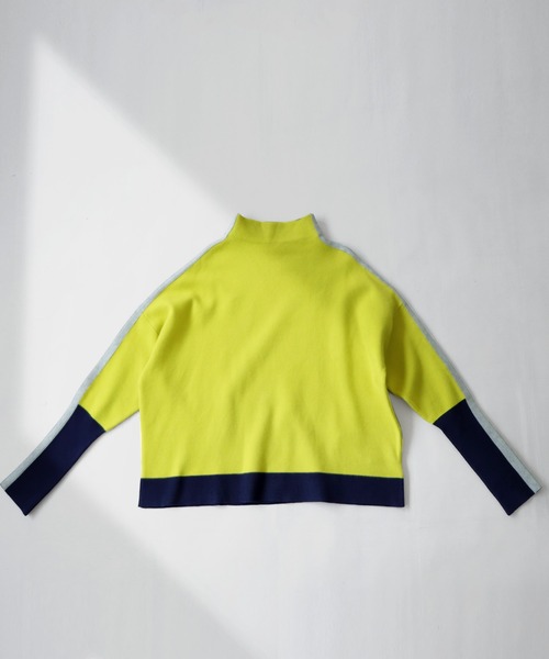 antiqua(アンティカ)の「ダブルジャガード配色ニット(ニット/セーター・レディース・ライム/ブラック/グレー/レッド/ホワイト系その他/ブラック系その他/パープル・FREE)」の22枚目の写真