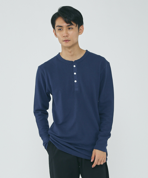 JEMORGAN(ジェーイーモーガン)の「【JEMORGAN/ジェーイーモーガン】ワッフル ヘンリーネック ロングスリーブ Tシャツ(Tシャツ/カットソー・メンズ・ホワイト/ブラック/ネイビー/グレー/カーキ/ホワイト系その他・M/L/XL)」の6枚目の写真