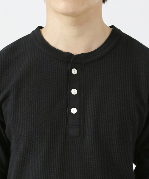 JEMORGAN(ジェーイーモーガン)の「【JEMORGAN/ジェーイーモーガン】ワッフル ヘンリーネック ロングスリーブ Tシャツ(Tシャツ/カットソー・メンズ・ホワイト/ブラック/ネイビー/グレー/カーキ/ホワイト系その他・M/L/XL)」の8枚目の写真