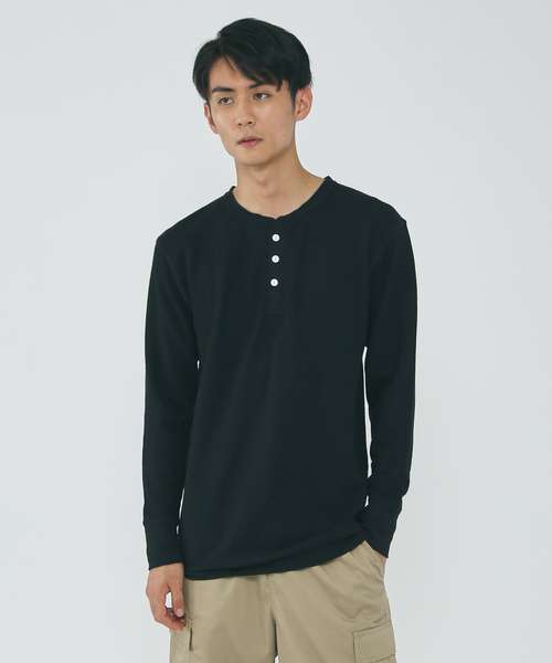 JEMORGAN(ジェーイーモーガン)の「【JEMORGAN/ジェーイーモーガン】ワッフル ヘンリーネック ロングスリーブ Tシャツ(Tシャツ/カットソー・メンズ・ホワイト/ブラック/ネイビー/グレー/カーキ/ホワイト系その他・M/L/XL)」の16枚目の写真