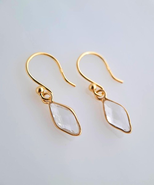 CERCA(チェルカ)の「SARINOHANA/天然石枠留めピアス/SILVER925ゴールドカラー(ピアス(両耳用)・レディース・D/A/C/B/H/F/E/J/G/I/K/L・FREE)」の15枚目の写真