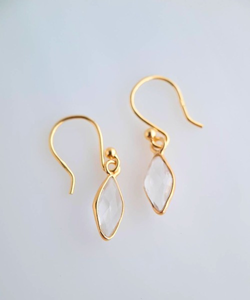 CERCA(チェルカ)の「SARINOHANA/天然石枠留めピアス/SILVER925ゴールドカラー(ピアス(両耳用)・レディース・D/A/C/B/H/F/E/J/G/I/K/L・FREE)」の16枚目の写真