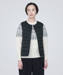 無印良品(ムジルシリョウヒン)の軽量ダウンノーカラーベスト(帯電防止裏地)(ダウンベスト)