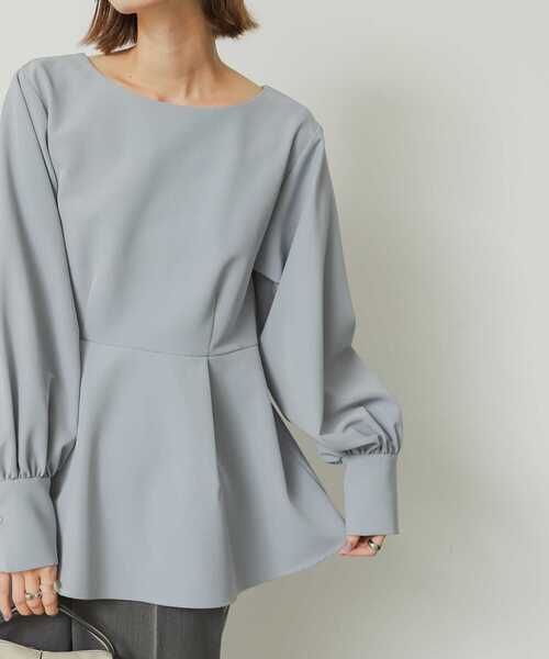 SENSE OF PLACE by URBAN RESEARCH（センスオブプレイスバイアーバンリサーチ）の「ペプラムブラウス（シャツ/ブラウス・レディース・ブラック/ライトベージュ/ライトブルー・ONE）」の3枚目の写真