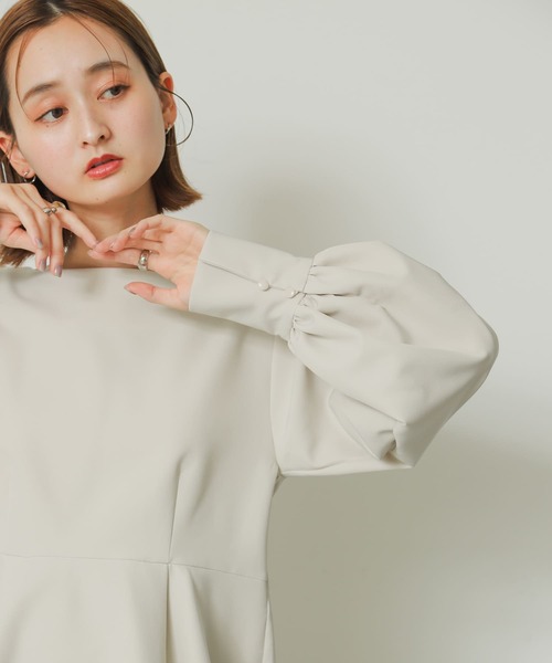 SENSE OF PLACE by URBAN RESEARCH（センスオブプレイスバイアーバンリサーチ）の「ペプラムブラウス（シャツ/ブラウス・レディース・ブラック/ライトベージュ/ライトブルー・ONE）」の4枚目の写真