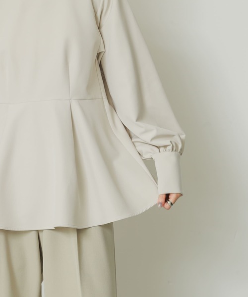 SENSE OF PLACE by URBAN RESEARCH（センスオブプレイスバイアーバンリサーチ）の「ペプラムブラウス（シャツ/ブラウス・レディース・ブラック/ライトベージュ/ライトブルー・ONE）」の6枚目の写真