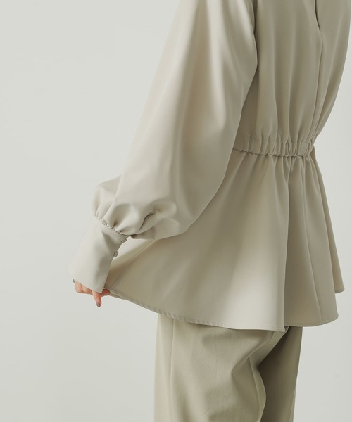 SENSE OF PLACE by URBAN RESEARCH（センスオブプレイスバイアーバンリサーチ）の「ペプラムブラウス（シャツ/ブラウス・レディース・ブラック/ライトベージュ/ライトブルー・ONE）」の7枚目の写真