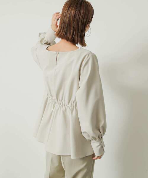 SENSE OF PLACE by URBAN RESEARCH（センスオブプレイスバイアーバンリサーチ）の「ペプラムブラウス（シャツ/ブラウス・レディース・ブラック/ライトベージュ/ライトブルー・ONE）」の9枚目の写真