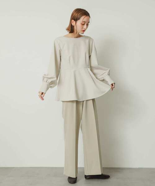 SENSE OF PLACE by URBAN RESEARCH（センスオブプレイスバイアーバンリサーチ）の「ペプラムブラウス（シャツ/ブラウス・レディース・ブラック/ライトベージュ/ライトブルー・ONE）」の10枚目の写真