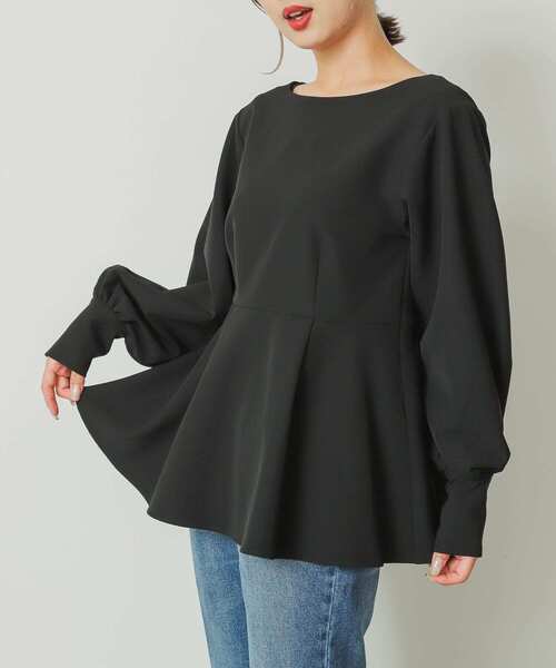 SENSE OF PLACE by URBAN RESEARCH（センスオブプレイスバイアーバンリサーチ）の「ペプラムブラウス（シャツ/ブラウス・レディース・ブラック/ライトベージュ/ライトブルー・ONE）」の11枚目の写真