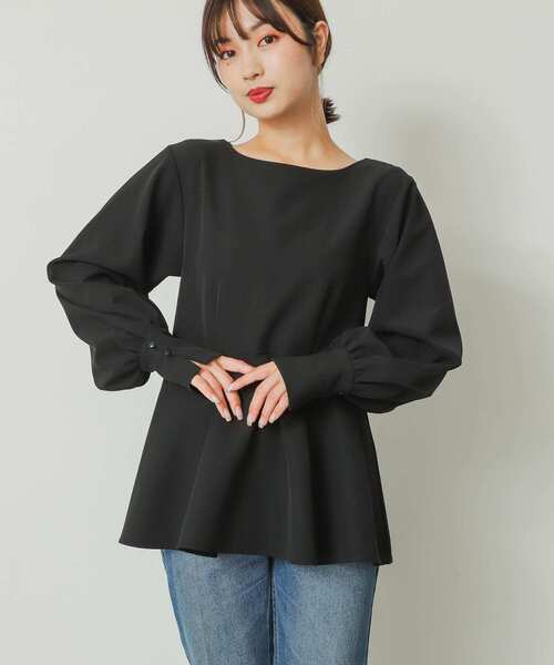 SENSE OF PLACE by URBAN RESEARCH（センスオブプレイスバイアーバンリサーチ）の「ペプラムブラウス（シャツ/ブラウス・レディース・ブラック/ライトベージュ/ライトブルー・ONE）」の12枚目の写真