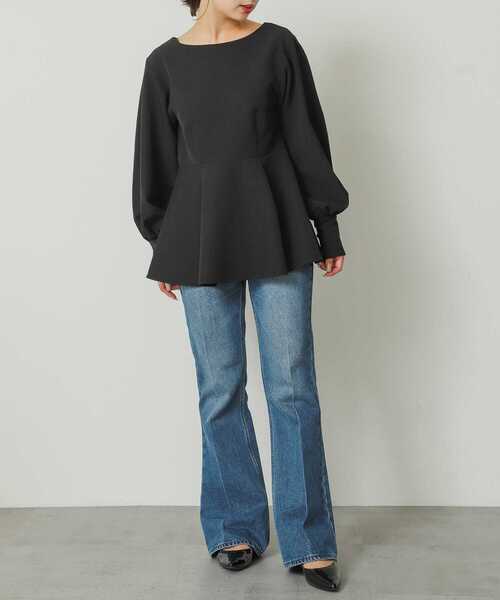 SENSE OF PLACE by URBAN RESEARCH（センスオブプレイスバイアーバンリサーチ）の「ペプラムブラウス（シャツ/ブラウス・レディース・ブラック/ライトベージュ/ライトブルー・ONE）」の13枚目の写真