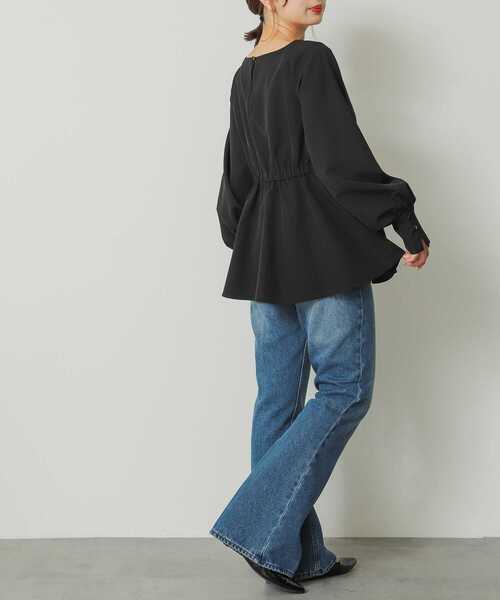 SENSE OF PLACE by URBAN RESEARCH（センスオブプレイスバイアーバンリサーチ）の「ペプラムブラウス（シャツ/ブラウス・レディース・ブラック/ライトベージュ/ライトブルー・ONE）」の14枚目の写真