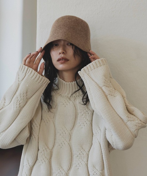 hellam（へラム）の「バケットハット/フェルトバケットハット（ハット・レディース・ブラック/ベージュ・FREE）」の5枚目の写真