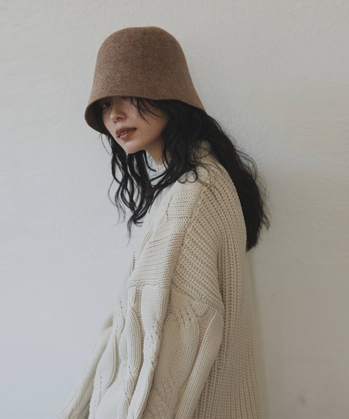 hellam（へラム）の「バケットハット/フェルトバケットハット（ハット・レディース・ブラック/ベージュ・FREE）」の6枚目の写真