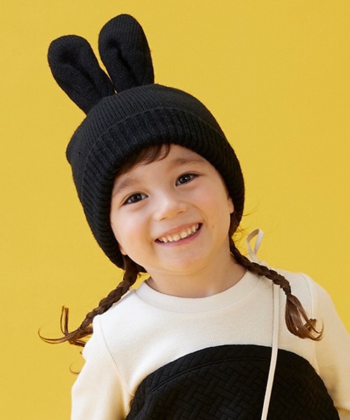 petit main（プティマイン）の「耳つきニットキャップ（キャップ・キッズ・ライトグレー/アイボリー/ブラック/モカ・50cm/52cm/54cm）」の3枚目の写真