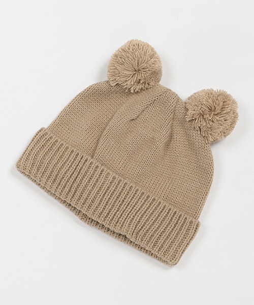 petit main（プティマイン）の「耳つきニットキャップ（キャップ・キッズ・ライトグレー/アイボリー/ブラック/モカ・50cm/52cm/54cm）」の4枚目の写真