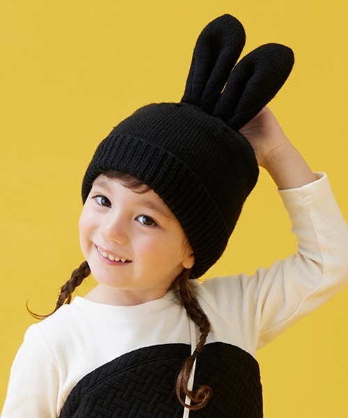 petit main（プティマイン）の「耳つきニットキャップ（キャップ・キッズ・ライトグレー/アイボリー/ブラック/モカ・50cm/52cm/54cm）」の10枚目の写真