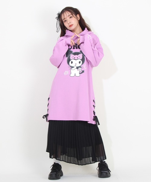 BABYDOLL（ベビードール）の「親子お揃い サンリオ レースアップ ワンピース 8759A（ワンピース・レディース・ブラック/パープル・F）」の10枚目の写真