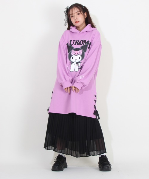 BABYDOLL（ベビードール）の「親子お揃い サンリオ レースアップ ワンピース 8759A（ワンピース・レディース・ブラック/パープル・F）」の9枚目の写真