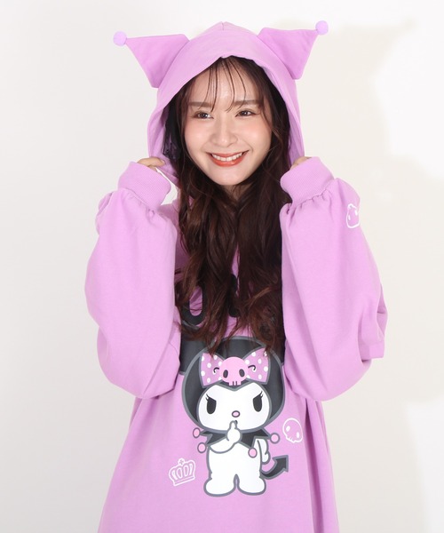 BABYDOLL（ベビードール）の「親子お揃い サンリオ レースアップ ワンピース 8759A（ワンピース・レディース・ブラック/パープル・F）」の7枚目の写真