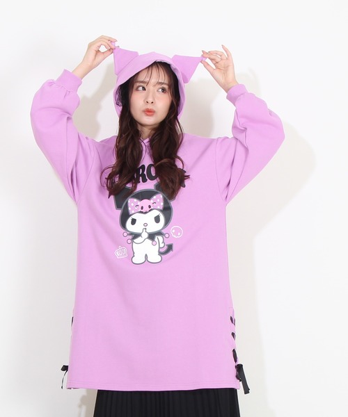 BABYDOLL（ベビードール）の「親子お揃い サンリオ レースアップ ワンピース 8759A（ワンピース・レディース・ブラック/パープル・F）」の11枚目の写真