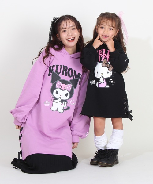 BABYDOLL（ベビードール）の「親子お揃い サンリオ レースアップ ワンピース 8759A（ワンピース・レディース・ブラック/パープル・F）」の13枚目の写真