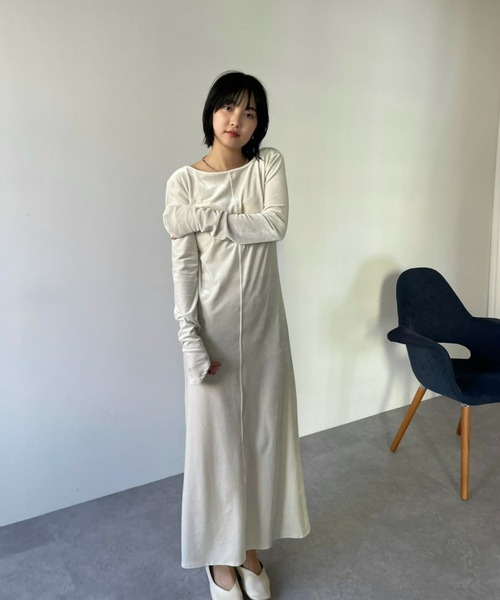 オープンバックベロアワンピース（ワンピース）｜HANNE（アン