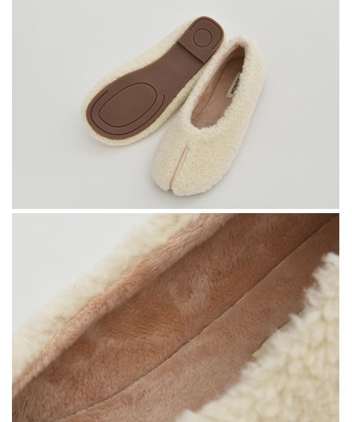 Re:EDIT(リエディ)の「ボア足袋フラットシューズ(パンプス・レディース・ブラック/ホワイト・LARGE/SMALL/MEDIUM)」の11枚目の写真