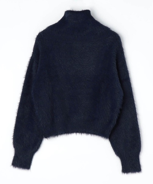 NICOLE white(ニコルホワイト)の「フェザーヤーン オフタートルネック プルオーバー(ニット/セーター・レディース・チャコールグレー/ピンク/イエロー/オフホワイト/ネイビー・FREE)」の11枚目の写真