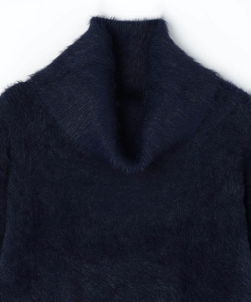 NICOLE white(ニコルホワイト)の「フェザーヤーン オフタートルネック プルオーバー(ニット/セーター・レディース・チャコールグレー/ピンク/イエロー/オフホワイト/ネイビー・FREE)」の12枚目の写真