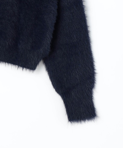 NICOLE white(ニコルホワイト)の「フェザーヤーン オフタートルネック プルオーバー(ニット/セーター・レディース・チャコールグレー/ピンク/イエロー/オフホワイト/ネイビー・FREE)」の13枚目の写真