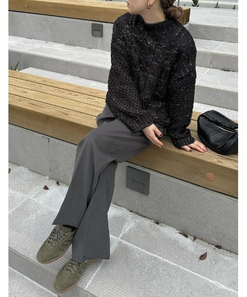 Re:EDIT（リエディ）の「[2024-25 WINTER COLLECTION][低身長/高身長サイズ有]微起毛ツイルダブルタックワイドパンツ（その他パンツ・レディース・ブラック/グレー/アイボリー/ブラウン・LARGE/X-LARGE/SHORT/MEDIUM/SMALL/TALL）」の16枚目の写真